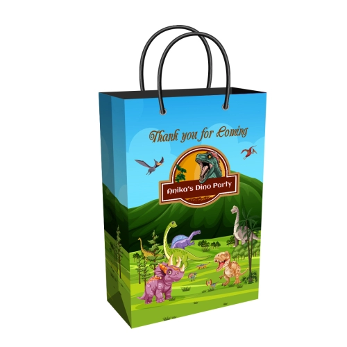 Dinosaur Theme Party Supplies | Tall Return Gift Bag | Plain or Personalized